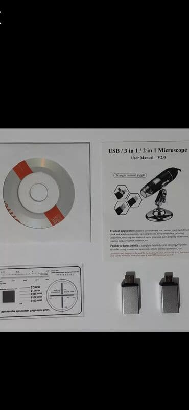 mikroskop qiymətləri: Raqemsal Mikroskop Kamerasi 1600X 3in1 Type-C USB Portativ Elektron — 4