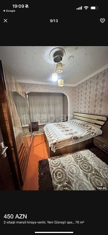 kiraye evler 2024 ecemi: Kirayə mənzil – Yeni Günəşli qəs., 2 otaq, 70 m² Plan: geniş — 10