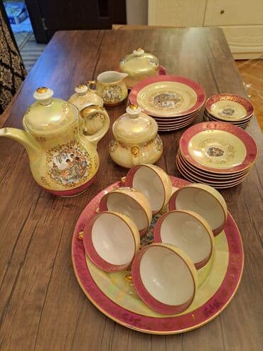 столовый набор: Çay dəsti, rəng - Bej, Xrustal, Almaniya — 1