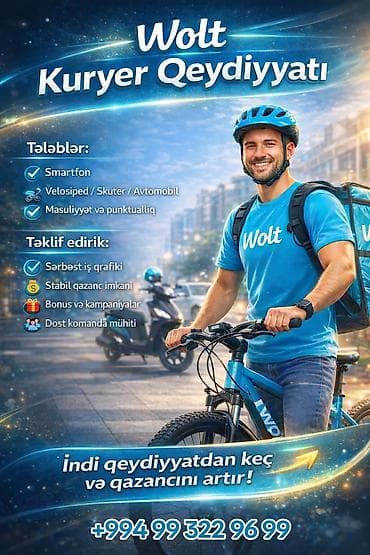 evdən operator işi: Sürücü-kuryer tələb olunur, Şəxsi nəqliyyat vasitəsi ilə, Gündəlik ödəniş, Təcrübəsiz — 2