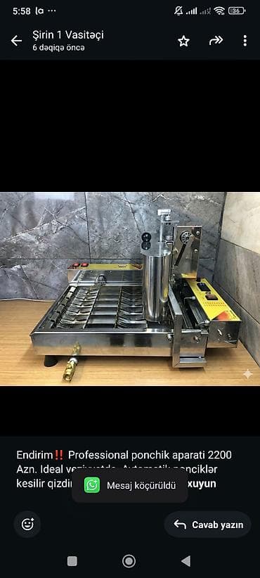 İstehsal avadanlığı: Endirim‼️ Professional ponchik aparati 2200 Azn. Ideal veziyyetde — 1