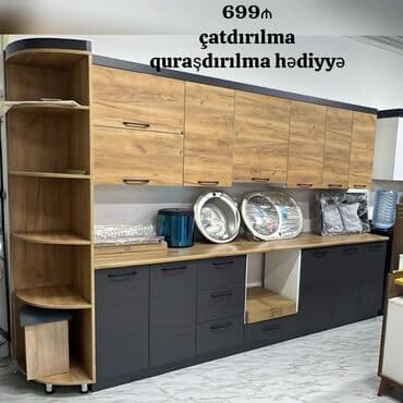 metbex mebeli qiymetleri: *Yeni VİTRİN Mətbəx mebeli 699₼ SATILIR* ölçü 3. çatdırılma — 1