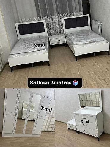 tek krafat: Uşaq/yeni gənc otağı dəsti Tərkibi: - 2 ədəd tək çarpayı (başlıq — 1