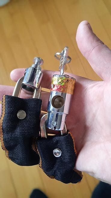 Velosiped ehtiyyat hissələri: Dəmir velosipet və skuter üçün zincir kilit.Şəkildə orjinal hologramı — 3