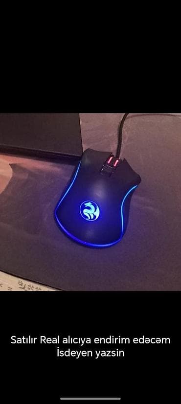 Oyunçu siçanı – kabel ilə qoşulan, LED işıqlanmalı model. Korpus