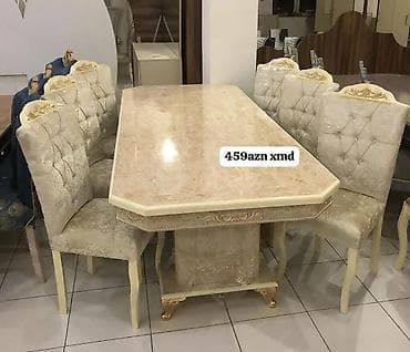 Qonaq otağı üçün, Yeni, Açılmayan, Dördbucaq masa, 6 stul