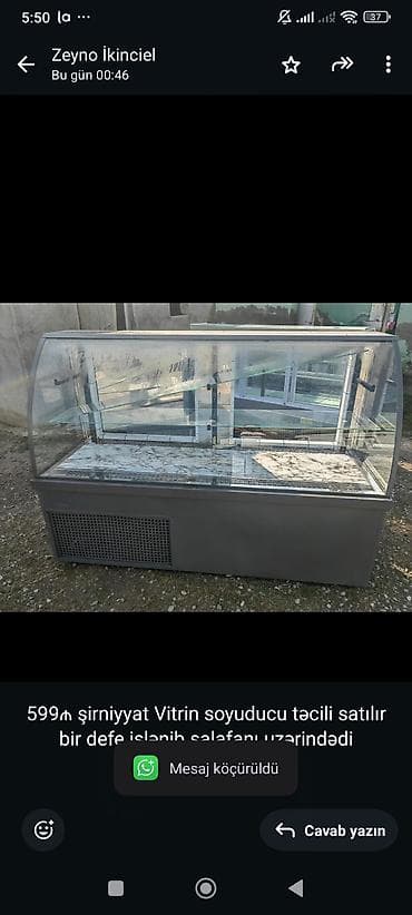 599₼ şirniyyat Vitrin soyuducu təcili satılır bir defe işlənib