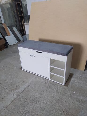 светлого голубой пуфик: Новый, Пуфик-стул, Ткань, цвет - Белый, Нет кредита, Бесплатная доставка в черте города — 1