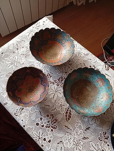 Misir mis qablar dəsti – əl işçiliyi ilə naxışlanmış - Material: mis