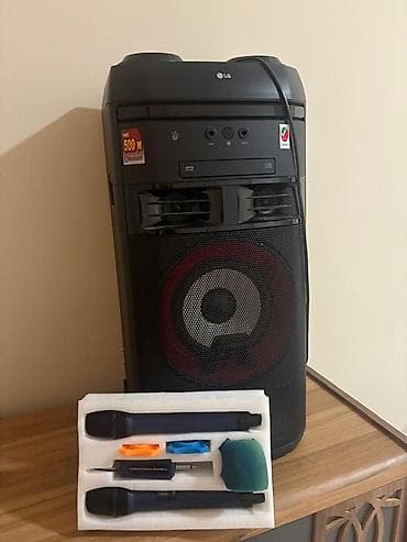 lg kalonka: LG səs sistemi – parti kolonka və mikrofon dəsti - Güc: 500W RMS — 1