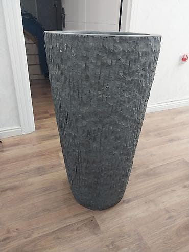 kok saplar: Böyük dekorativ qazon/çiçək qabı - Material: daş görünüşlü kompozit — 3