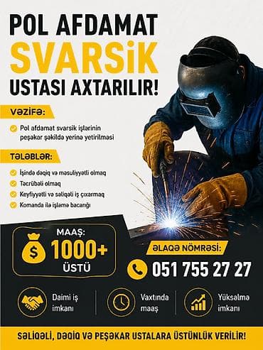 seyfi qapi: Svarsik Ustası axtarılır, Tam əlaqə üçün - 0517552727 Maiş - 1000 azn — 1