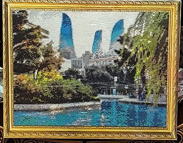 Güzgülər: Rəngli daşlarla hazırlanmış mozaika tabloları (diamond painting) — 2