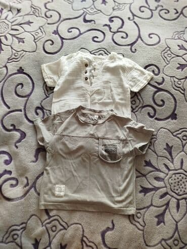 детские футболки однотонные: Uşaq geyimləri dəsti - 1 ədəd şort və köynək dəsti: bej rəngdə — 2