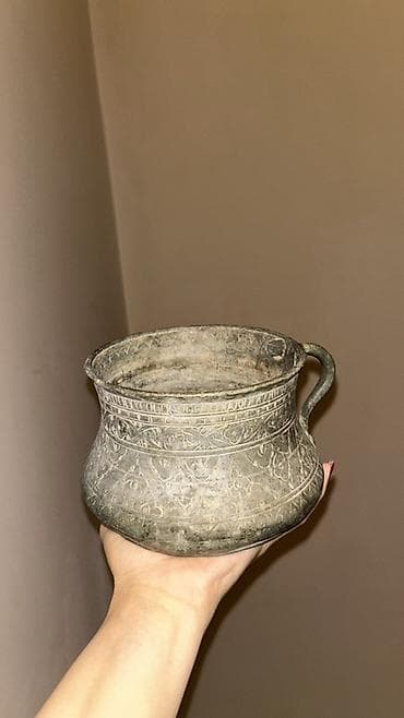 Книги и журналы: Əl işi metal qab – oyma naxışlı, tutacaqlı - Material: metal ərintisi — 3