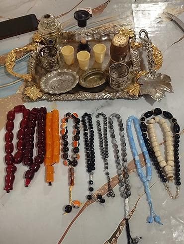 ebonit tesbeh: Məhsul: Təsbeh və muncuq dəstləri Təsvir: - Qırmızı şəffaf kəhrəba — 6