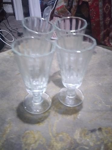 sorba qabi: Qədəhlər, Şüşə, 4 ədədli dəst — 4