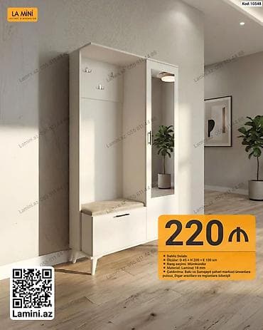 La Mini dəhliz dolabı - Model: Kod 10548 - Ölçülər: D 45 × H 200 × E