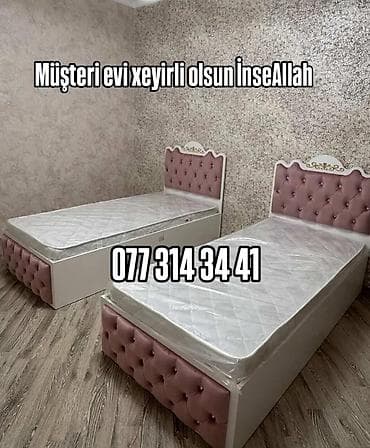 qusar mebel: İki ədəd tək nəfərlik çarpayı dəsti - Ölçü: standart tək nəfərlik — 1