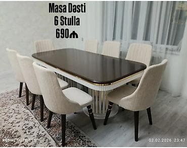 Qonaq otağı üçün, Açılmayan, 6 stul lalafo.az -da Qonaq otağı üçün, Açılmayan, 6 stul