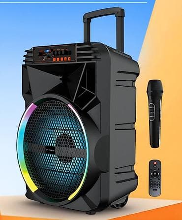 blu ray disk: Daşınan karaoke akustik sistemi – təkərlı və çəkilə bilən tutacaqla — 1