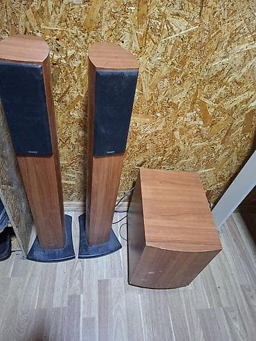 ev ucun kalonka: Tannoy akustik sistemi – 2 ədəd döşəmə tipli kolon və aktiv sabvufer — 3