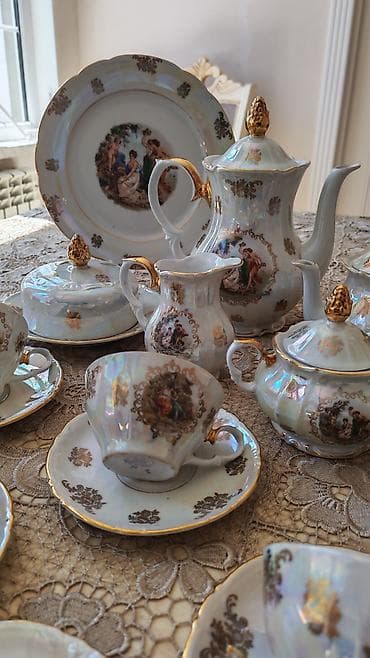 mate: Çay dəsti, rəng - Ağ, Farfor, 6 nəfərlik — 6