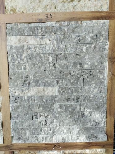pox şəkli: Təbii daş dekorativ panel - Material: Təbii daş (bozumtul–açıq boz — 1
