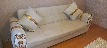 pufik divan: Klassik dizaynlı divan və puf - Rəng: açıq bej - Üslub — 2