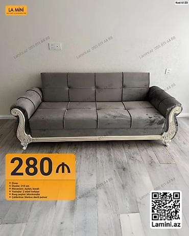 krep parca: Model: Kod 6130 – Divan - Ölçü: 210 sm - Mexanizm: açılan, bazalı - — 1