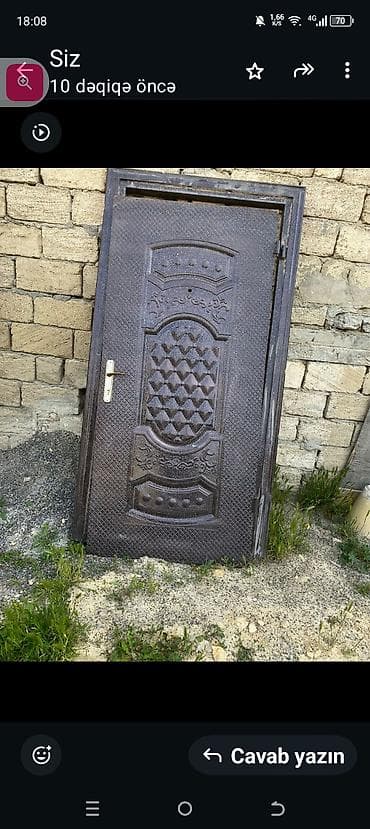 Dəmir giriş qapısı və çərçivəsi - Material: möhkəm metal/dəmir - Rəng