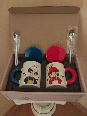 Çay dəsti, rəng - Qırmızı, Keramika