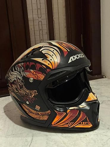 Axxis tam üzlü moto dəbilqə – “Oni” seriyası, Dragon temalı dizayn - — 3