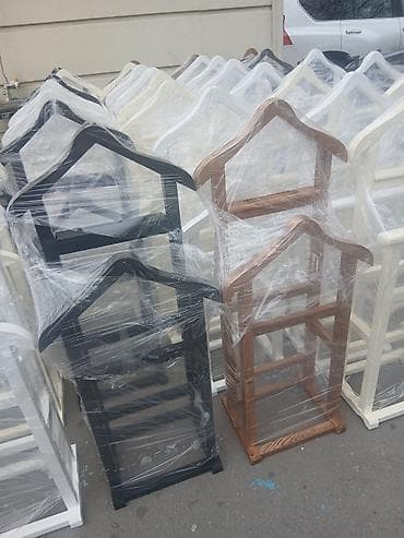 konstruksiya: Taxta paltar asılqanı/valet stendi - Material: tam ağacdan — 3