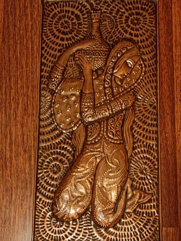 3d qelem bakida: Dekorativ dairəvi mis relyef panel Azərbaycan rəqs edən qız ideal — 10