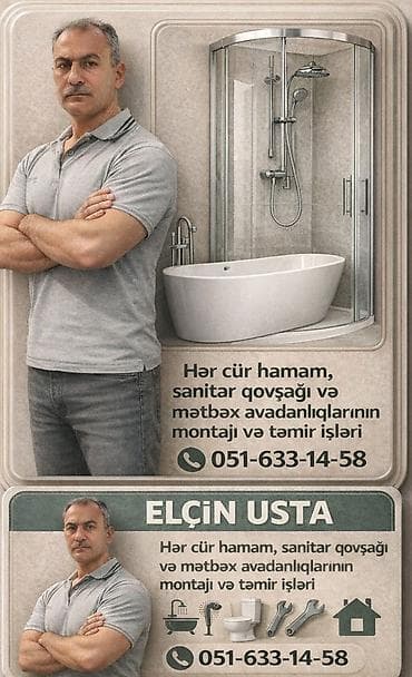 Elçin Usta – hamam, sanitar qovşağı və mətbəx avadanlıqlarının montajı