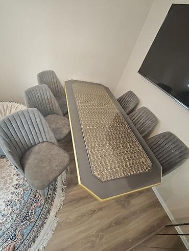 yumurta bezeyi: Qonaq otağı üçün, Açılmayan, Dördbucaq masa, 6 stul — 1