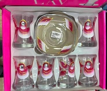 Блюда для тортов и сладостей: Миски, Набор из 6 шт., цвет - Синий, Фарфор, СССР — 11