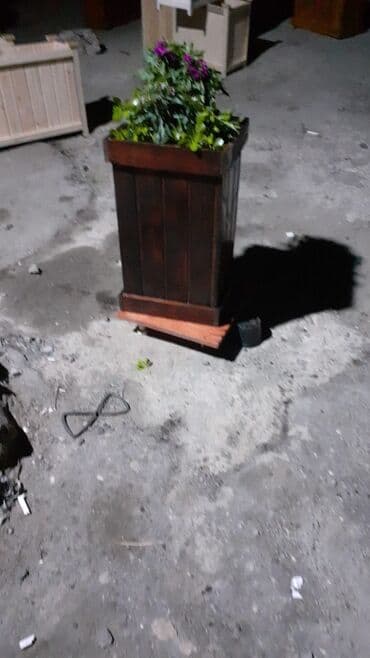 taxtadan gul qablari: Dibçək#Dibcək#Açıq hava üçün dekorativ taxta dibçəklər - Material — 5