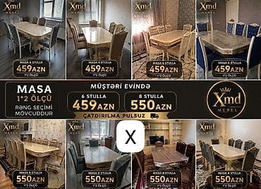 balkon stul: Xmd Mebel yemək dəsti – klassik üslubda massiv görünüşlü süfrə masası — 1