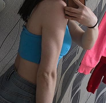 boyun: Mavi rəngli qadın topu - Model: halter tipli, krujeva olmayan — 3