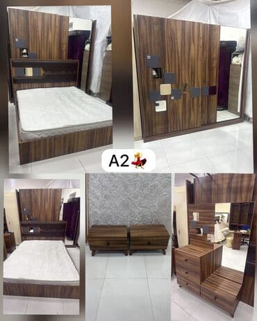 Салонная, медицинская мебель: Двуспальная кровать, Шкаф, Трюмо, Тумба, Б/у — 1