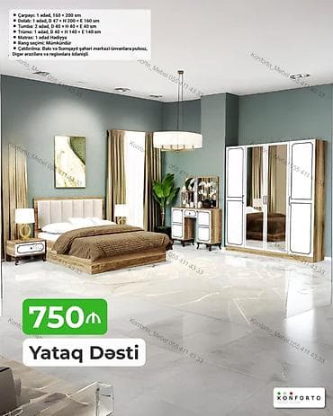 matras sumqayit: Yataq Dəsti – 750₼ Komplektə daxildir: - Çarpayı: 1 ədəd, 160 × 200 — 1