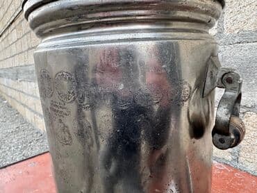 Heykəlciklər: Məhsul: Köhnə tip samovar (kömür/odunla işləyən) Təsvir: - Material — 9