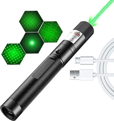 fraksion lazer: Lazer 303 yaşıl rang, güclü işiq verir. USB var qutudadı yeni alinıb — 1