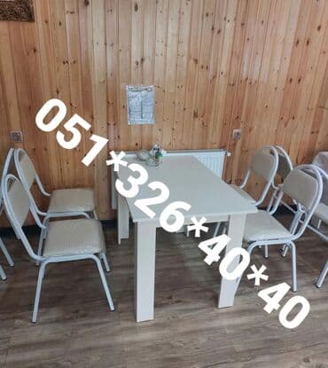 Masa və oturacaq dəstləri: Qonaq otağı üçün, Yeni, Açılan, Dördbucaq masa, 4 stul — 19