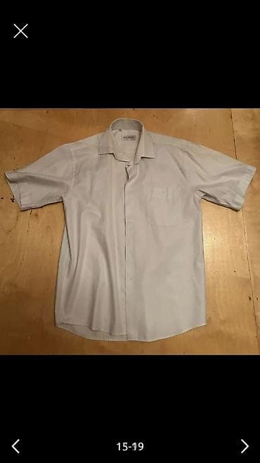 Uşaq geyimi və ayaqqabıları: Kişi köynəyi – qısaqol, düyməli, tünd mavi (denim effekti) rəngdə — 7