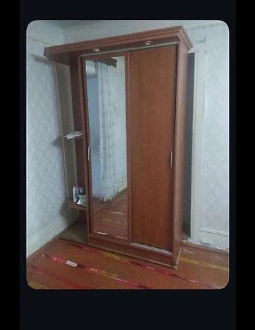 2 qapılı, Güzgülü, Qəhvəyi, Taxta, Kupe, Düz dolab