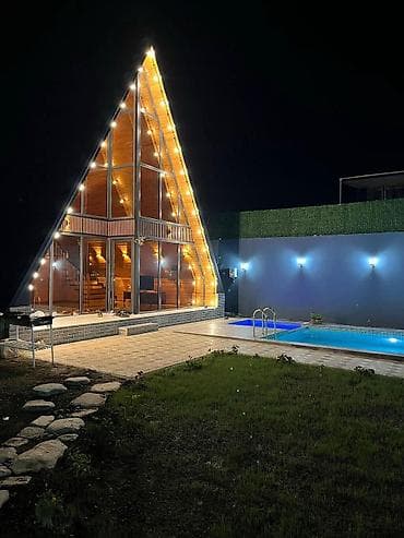 kirayə hovsan: Quba günlük ev – A-frame dizaynlı, geniş şüşəli ön fasadlı, müasir — 2