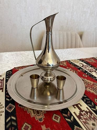 Çay dəsti, rəng - Gümüşü, Metal